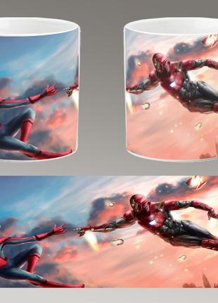 Чашка белая керамическая "Человек-паук: Через вселенные" Spide...