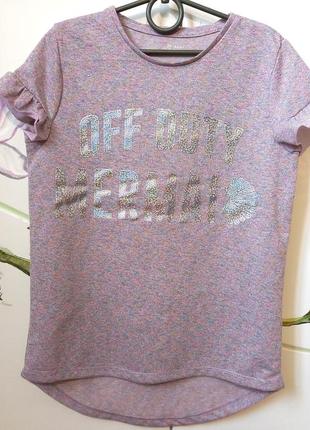 Красивая нарядная модная футболка f&f для девочки 11-12 лет ро...