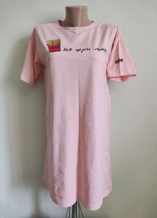 НОВАЯ Женская туника, футболка, платье розового цвета