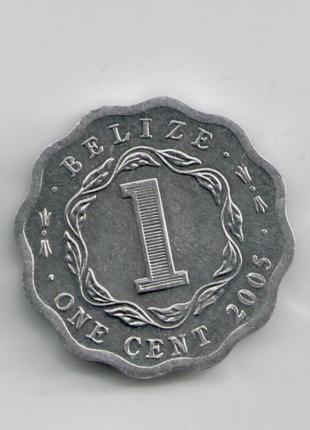 Монета Белиз 1 цент 2005