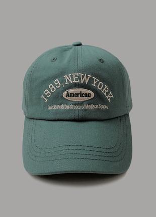 Стильная кепка бейсболка унисекс декор вышивка New York цвет з...
