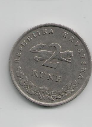 Монета Хорватія 2 куни 1993 року
