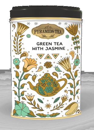 Вкусный зеленый чай с жасмином рассыпной Рyramids tea Green Te...