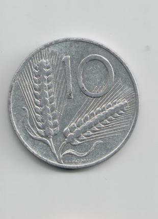 Монета Италия 10 лир 1955 года