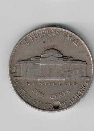 Монета США 5 центов 1940 года