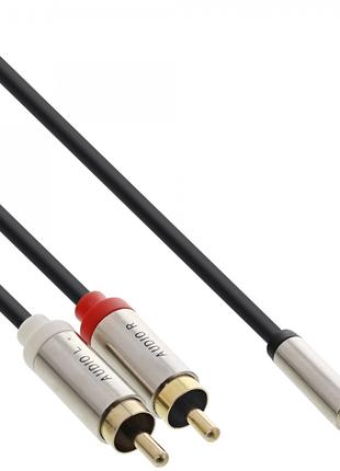 InLine® Basic Slim Audio Cable 3,5 мм M до 2x RCA M, 1 м