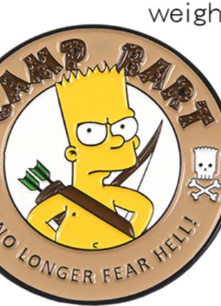 Круглая брошь брошка значок пин Симпсон Барт Bart Simpson мета...