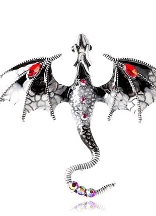 Брошь брошка кулон подвеска дракон металл эмаль супер красивый...