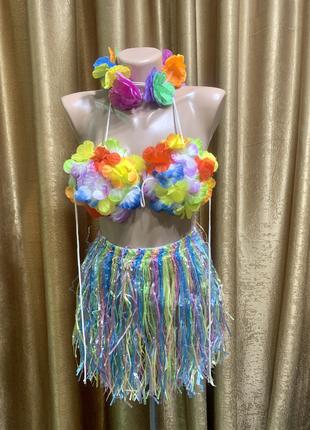 Карнавальний костюм тропіканки, гавайський костюм, розмір m