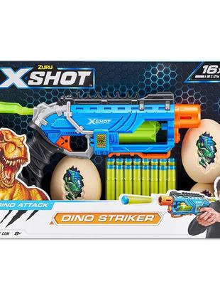 Скорострельный бластер Zuru X-Shot DINO Striker New 2 средних ...