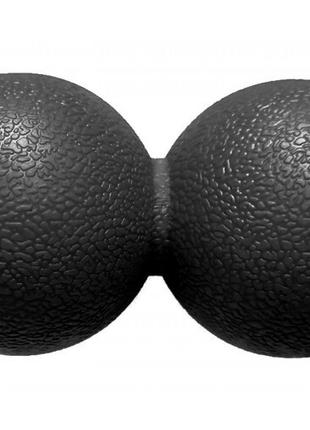 Массажный мячик EasyFit TPR двойной 12х6 см Черный
