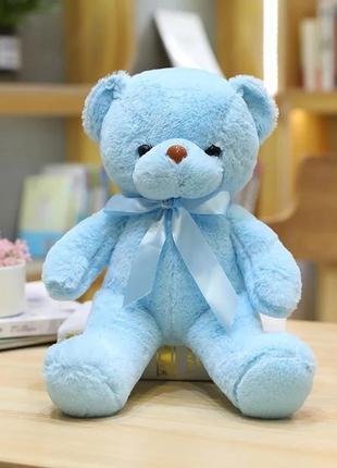 Мишка голубой плюшевый медведь мягкая игрушка кукла