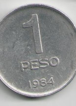 Монета 77 1 песо 1984 року