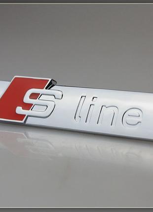 3D эмблема S-LINE на решетку радиатора - хром глянец