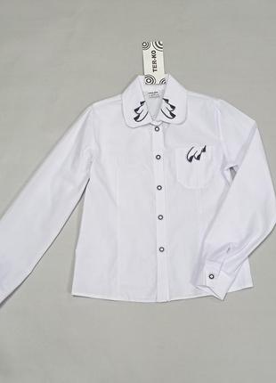 Блузка школьная "маникюр" на длинный рукав