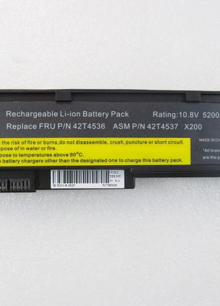 Батарея для ноутбука Lenovo ThinkPad X200, 5200mAh, 6cell, 10....