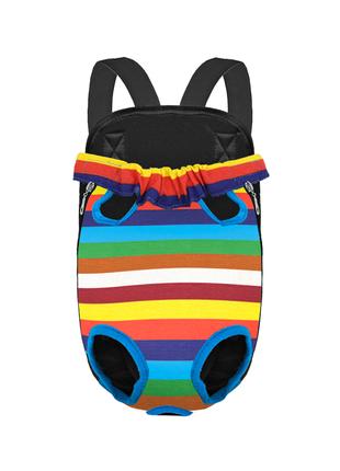 Рюкзак-кенгуру Lesko SY210814 Rainbow M для животных переноска...