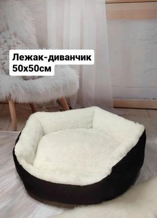 Лежак-диванчик 50х50см для котiв та собак + подарунок!