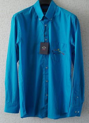 Мужская рубашка paul &amp; shark (италия), голубого цвета.