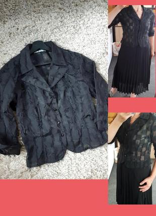 Базовый чёрный легкий жакет/блуза ,charles  jourdan paris, p. ...