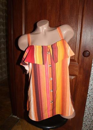 Блуза george оранжевая с открытыми плечами