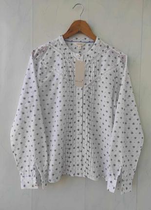 Текстурная рубашка per una marks & spenser хлопок, кружево