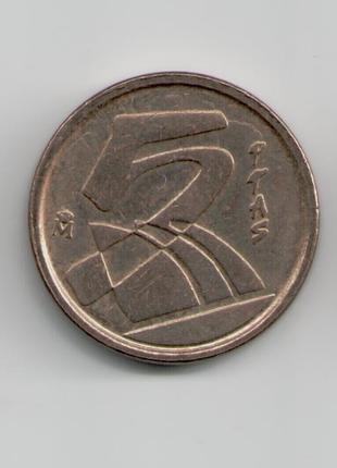 Монета Іспанія 5 песет 1992 року