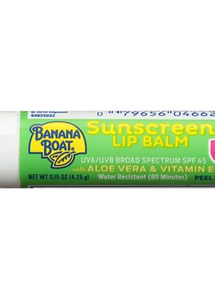 Солнцезащитный бальзам для губ banana boat lip balm spf 45 (сша)