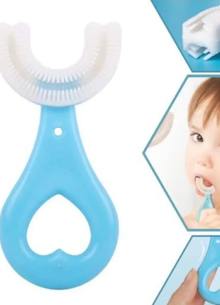 Дитяча u-подібна зубна щітка-капа, з очищенням на 360 градусів...