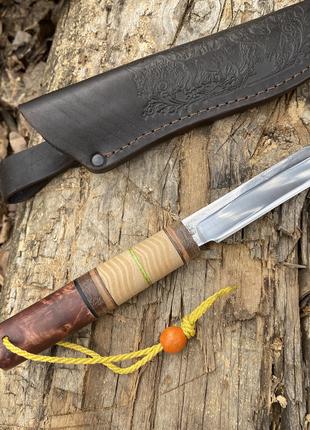 Нож охотничий ручной работы "Ф45", с кожанным чехлом