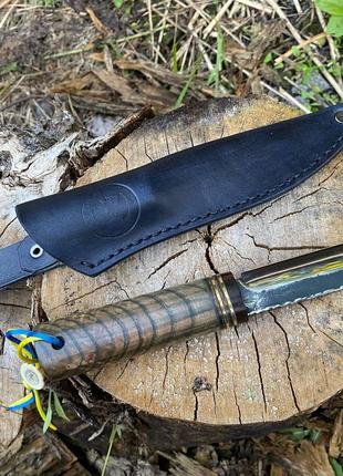 Охотничий нож ручной работы Ф77 с кожанным чехлом
