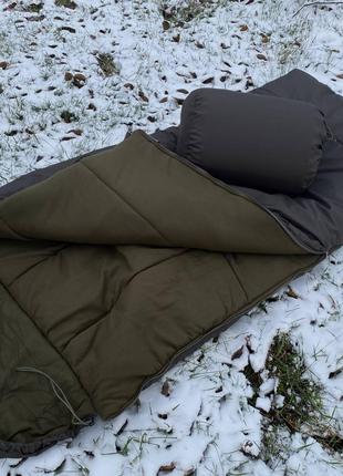 Зимовий туристичний спальний мішок Хакі XXXL - 35°C