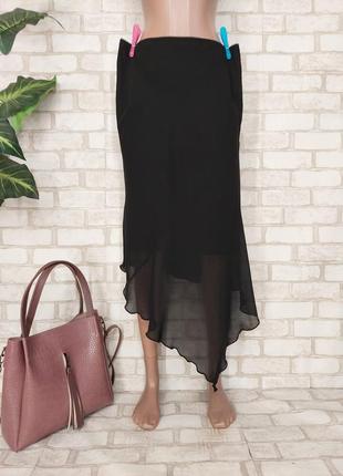 Новая стильная юбка миди в бельевом стиле в сочно чёрном цвете...