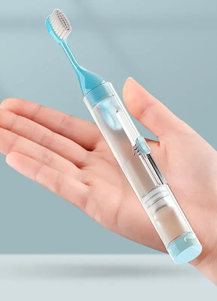 Зубна щітка дорожня з гідроприводом для зубної пасти блакитний