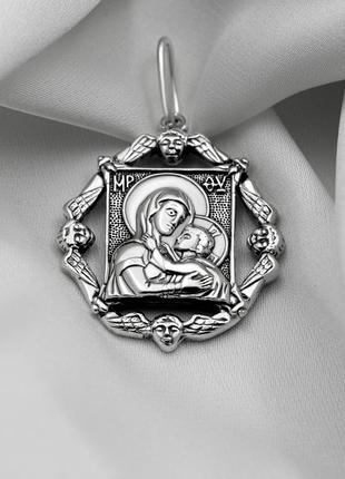 Серебряная ладанка икона божих матери