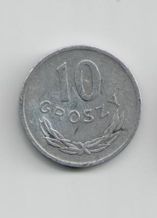Монета Польша 10 грошей 1971 года