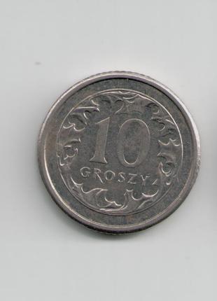 Монета Польша 10 грошей 2007 года