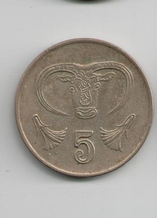 Монета Кипр 5 центов 1991 года