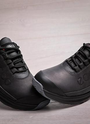 Кроссовки мужские кожаные ecco urban черные