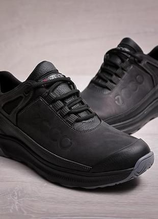 Кроссовки мужские кожаные ecco urban черные