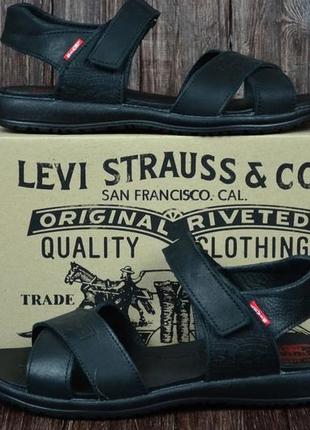 Сандалии мужские кожаные levis nubuck black