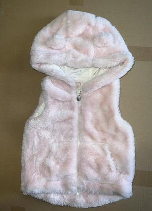 Бу жилетка меховая на девочку розовая 98 см