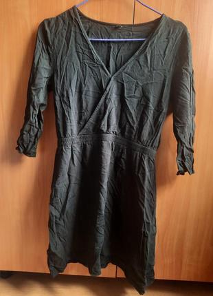 Базовое черное платье сарафан платье на резинке на запах