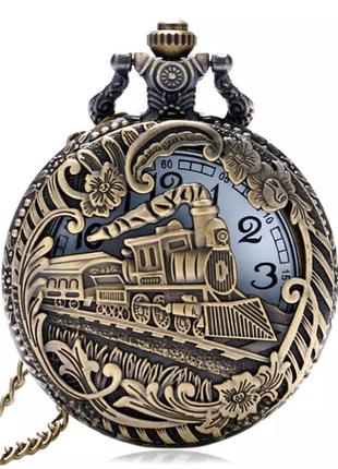 Карманные мужские часы на цепочке отличный подарок железнодоро...