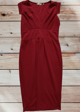 Женское бордовое платье миди dorothy perkins
