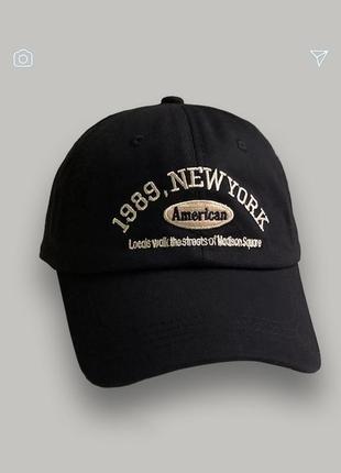Черная бейсболка кепка new york 1989 винтаж