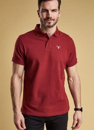 Стильное мужское поло футболка barbour biking red