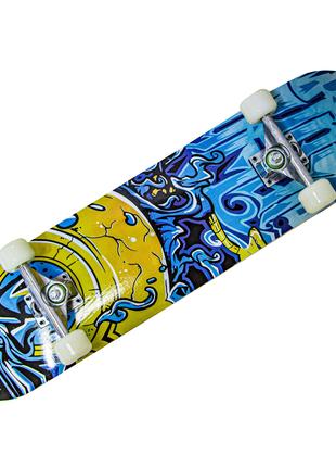 СкейтБорд деревянный "Graffiti Blue" до 80 кг