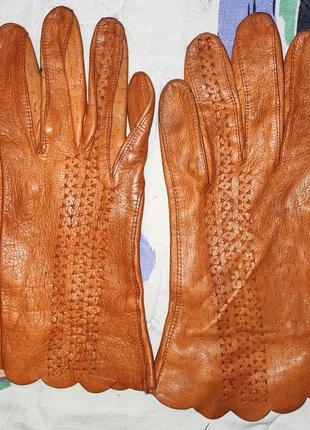 Кожаные перчатки без подкладки