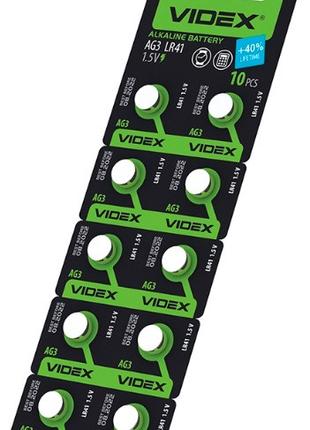 Батарейка часовая VIDEX AG3/LR41 (упаковка 10 шт)
